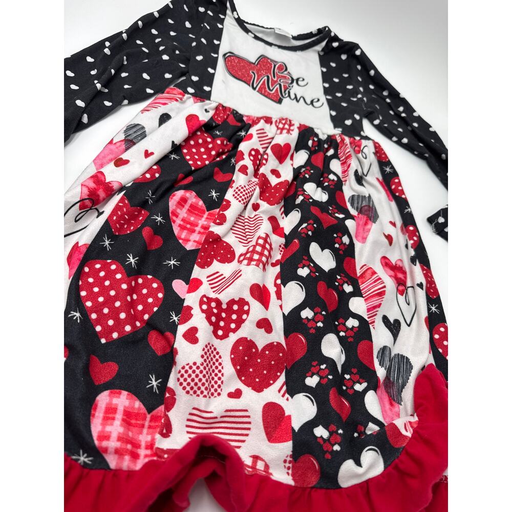 💕 Sparkle In Pink Valentine Heart Dress – Girls 4XL (Comparable to 10/12) 💕
